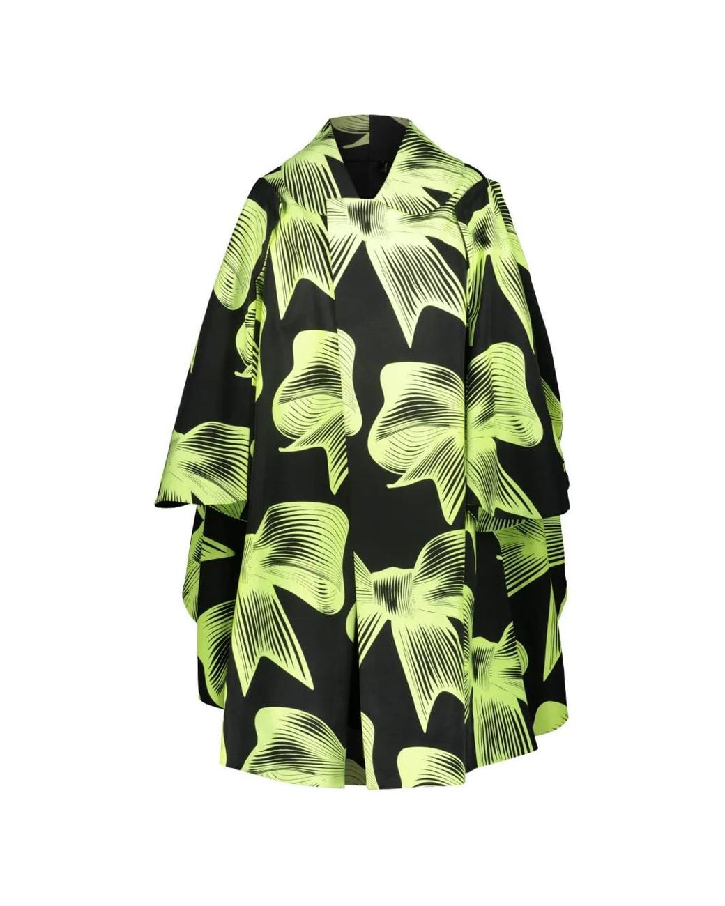 Comme des Garçons Green Bow-Print Oversized Coat