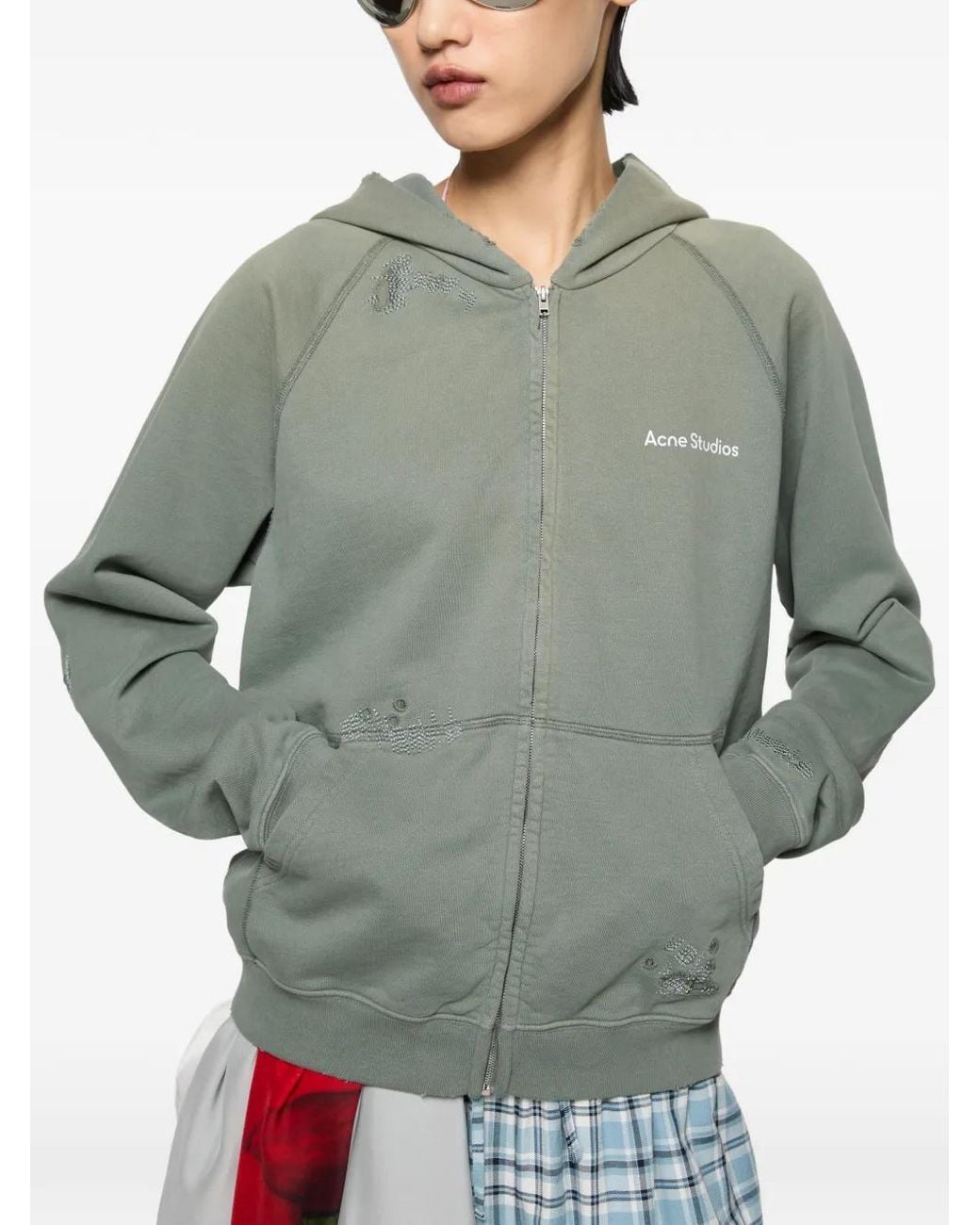 Acne Gray Mended Fleece Hoodie