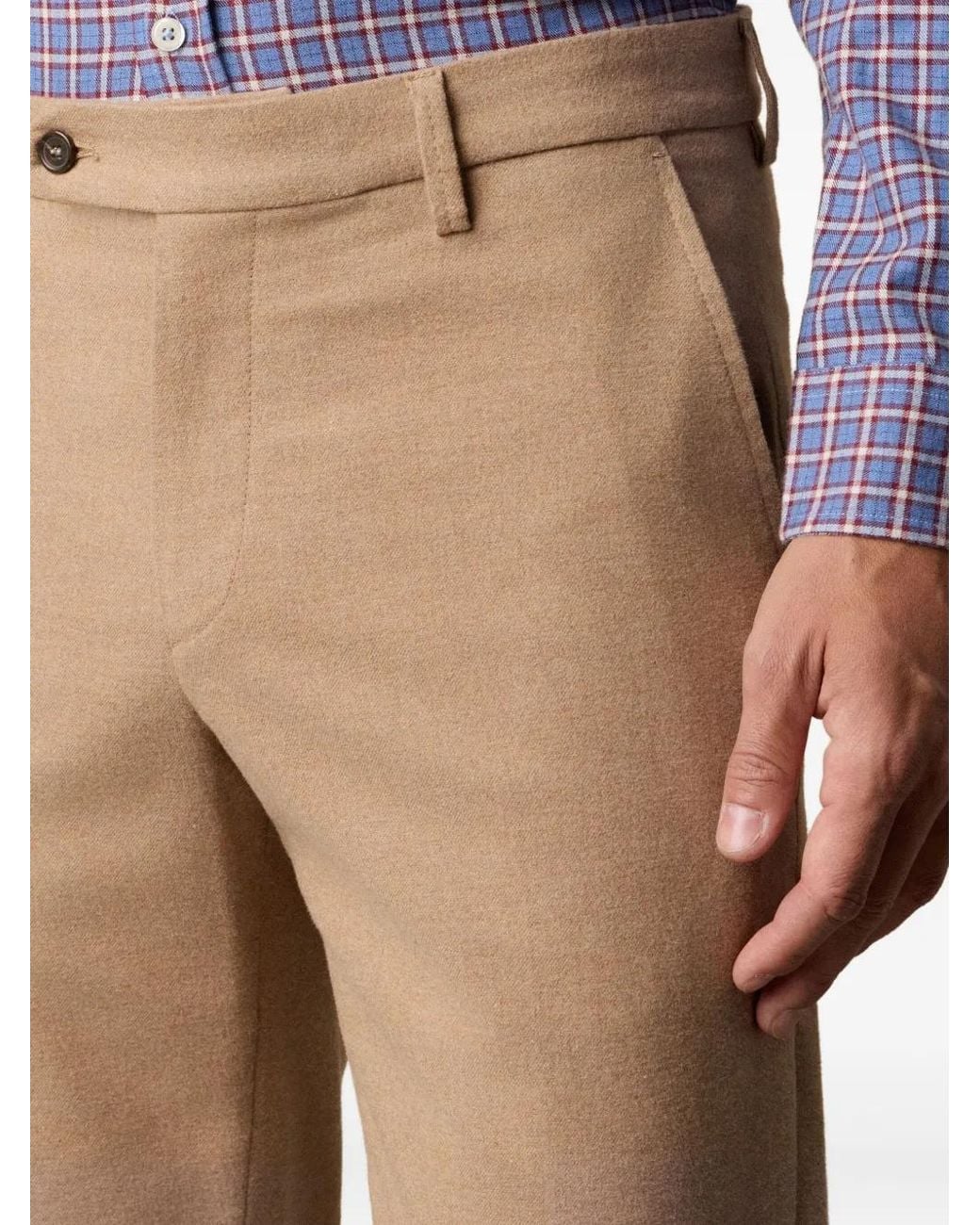 Brooks Brothers Natural Flannel Trousers for men
