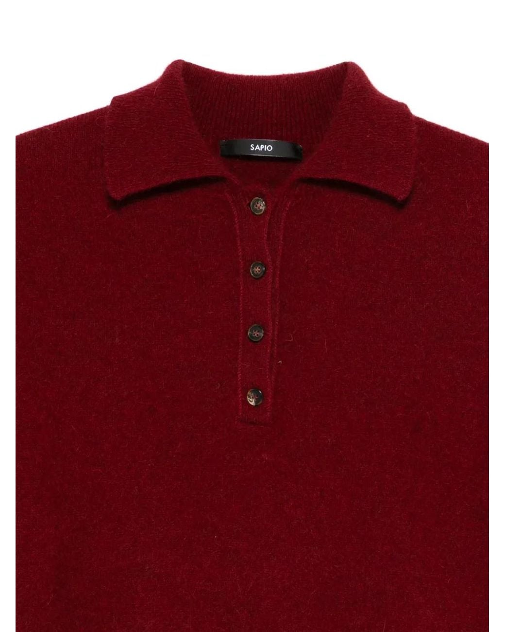SAPIO Red Cotton Polor Top