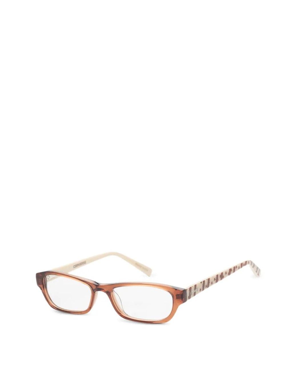 Converse Brown Rectangle-Frame Glasses