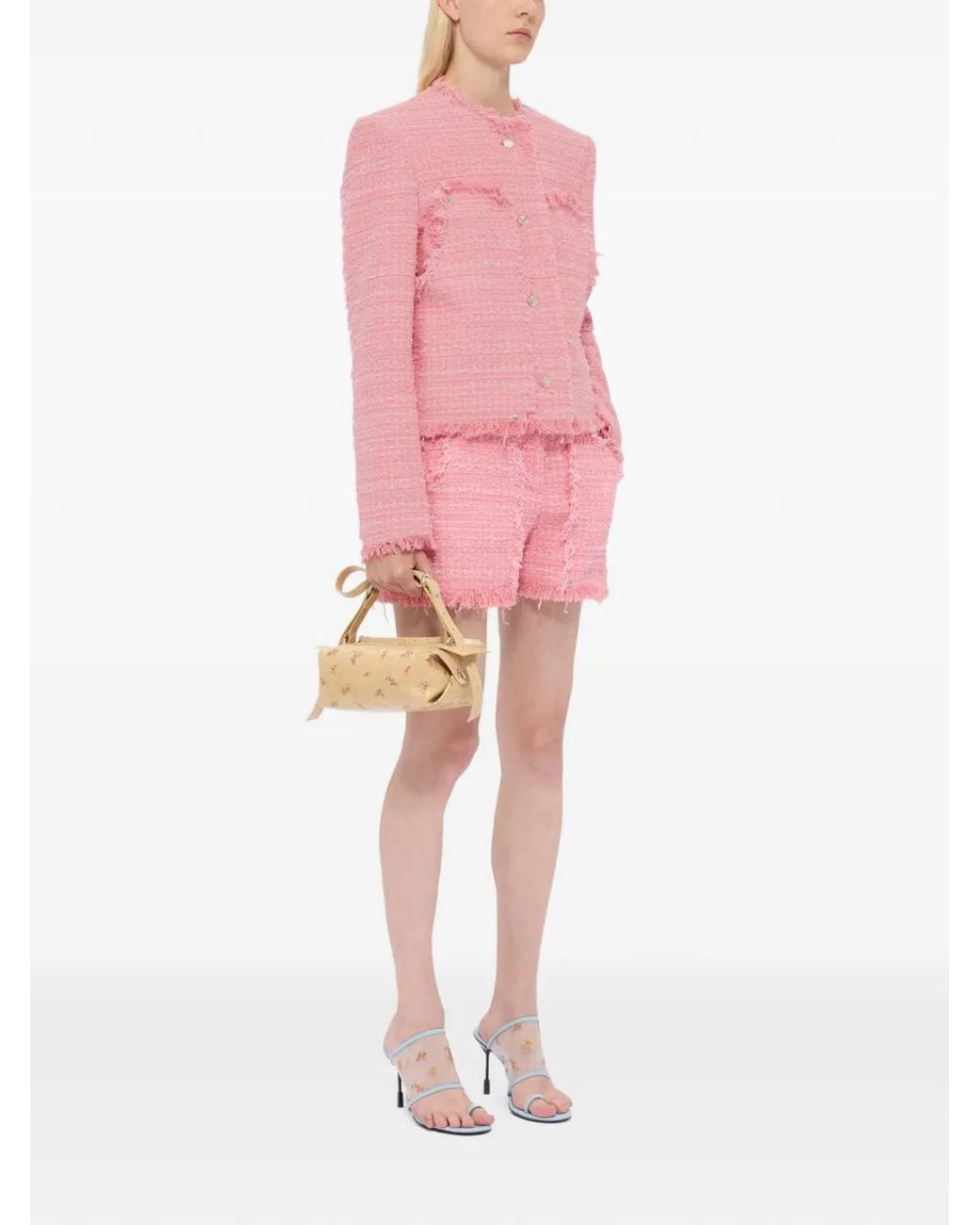 MSGM Pink Frayed Jacket