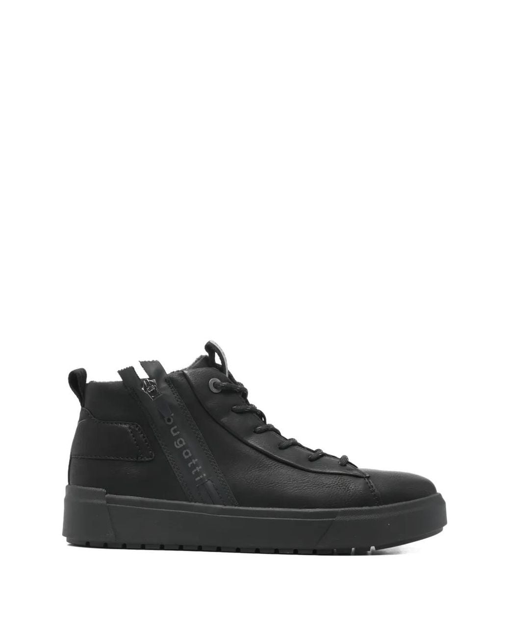 Bugatti Black Lace-Up Zip Booties for men