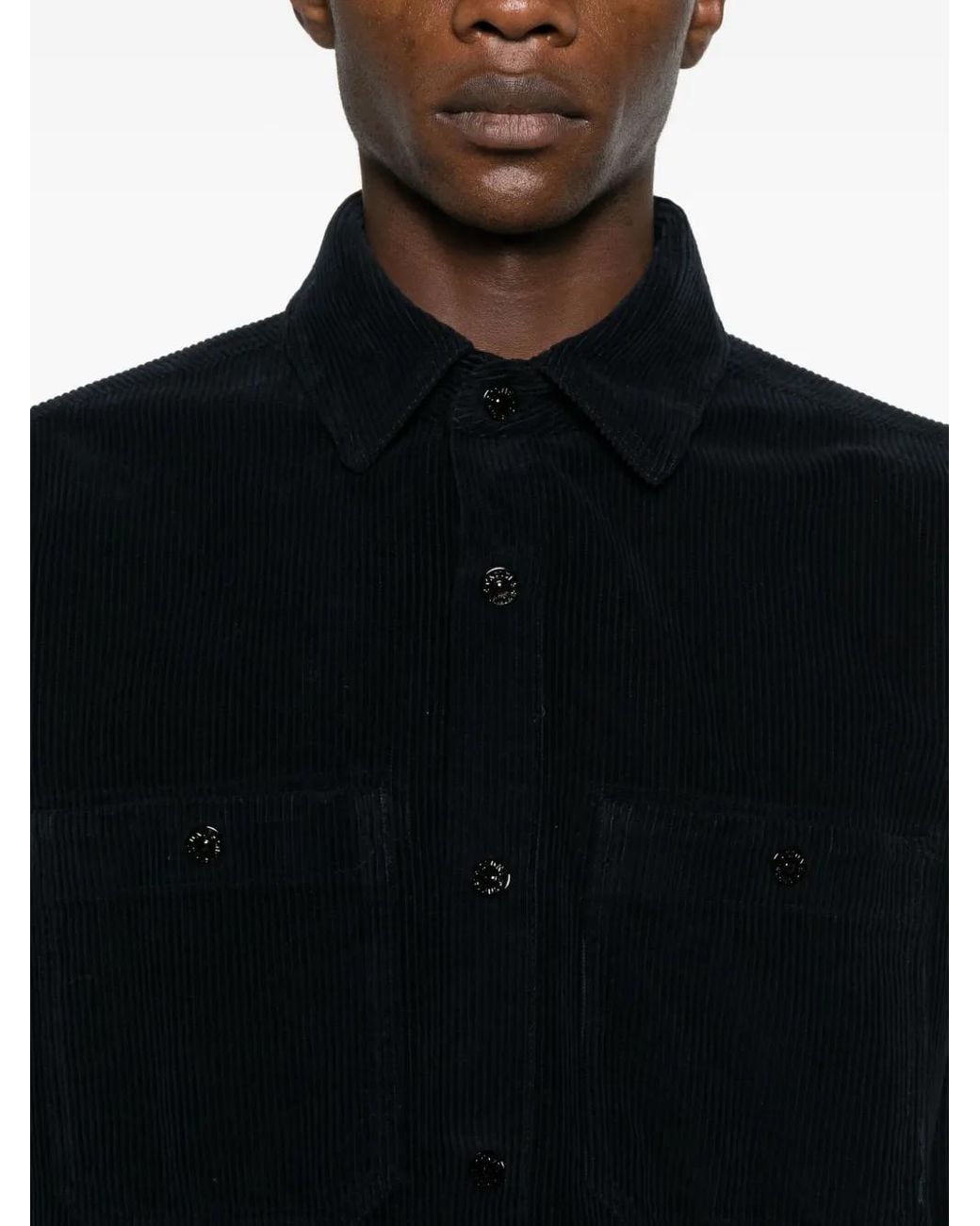 メンズ Stone Island コーデュロイ シャツジャケット ブラック | Lyst