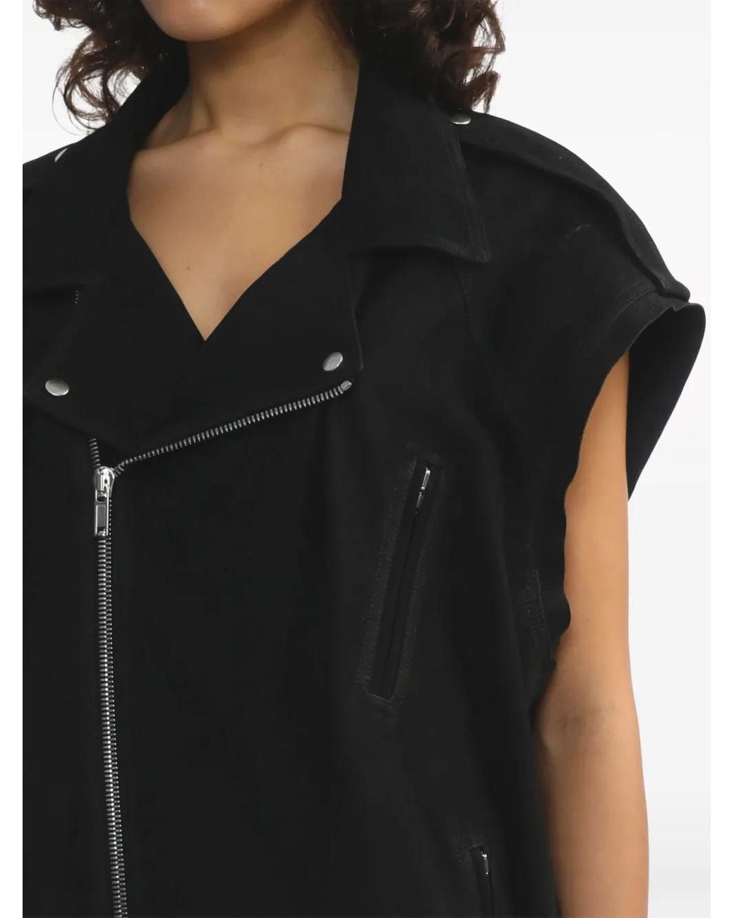 Rick Owens Black Classic Sleeveless Leather Biker Vest