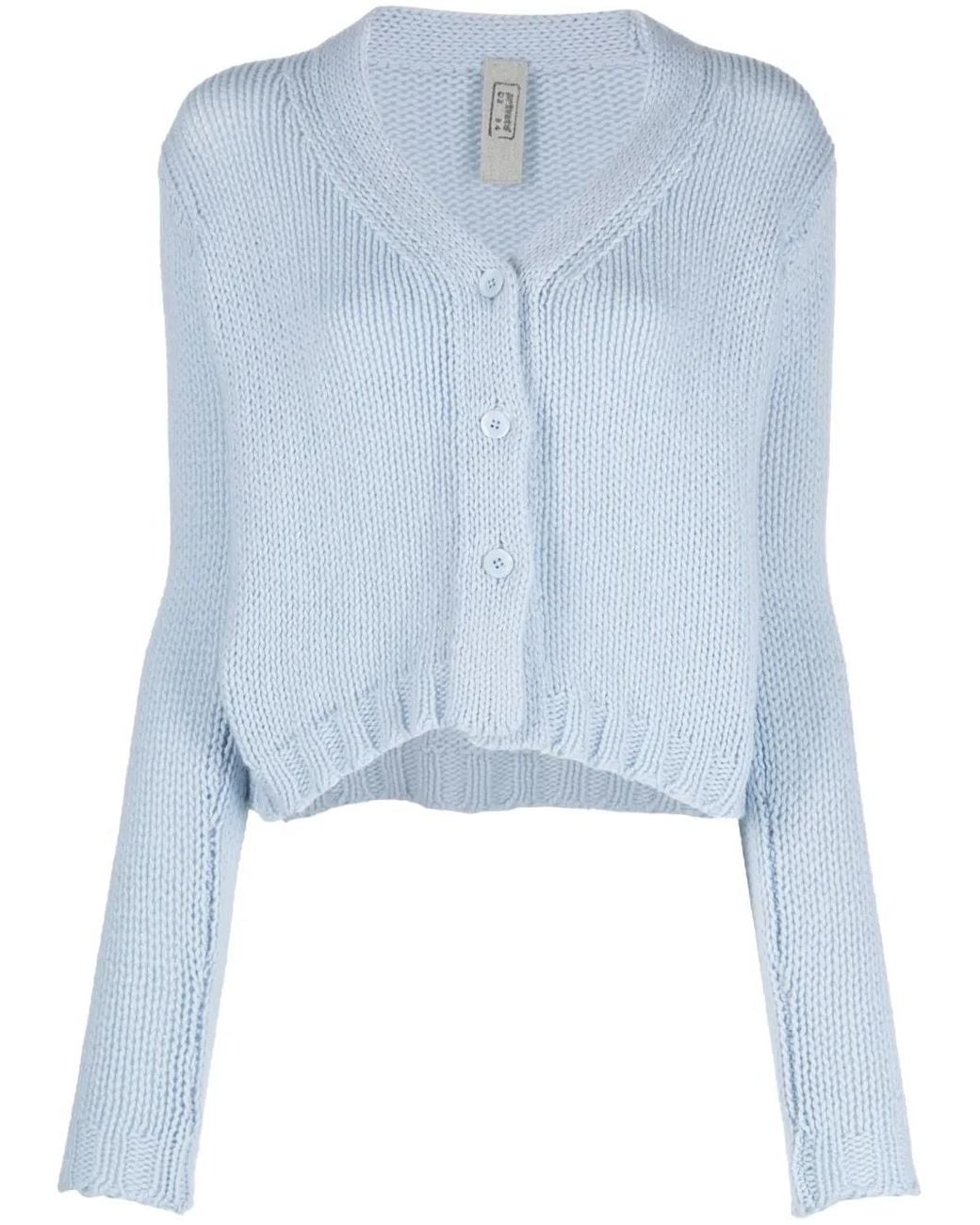 Private 0204 Blue V-Neck Cashmere Cardigan