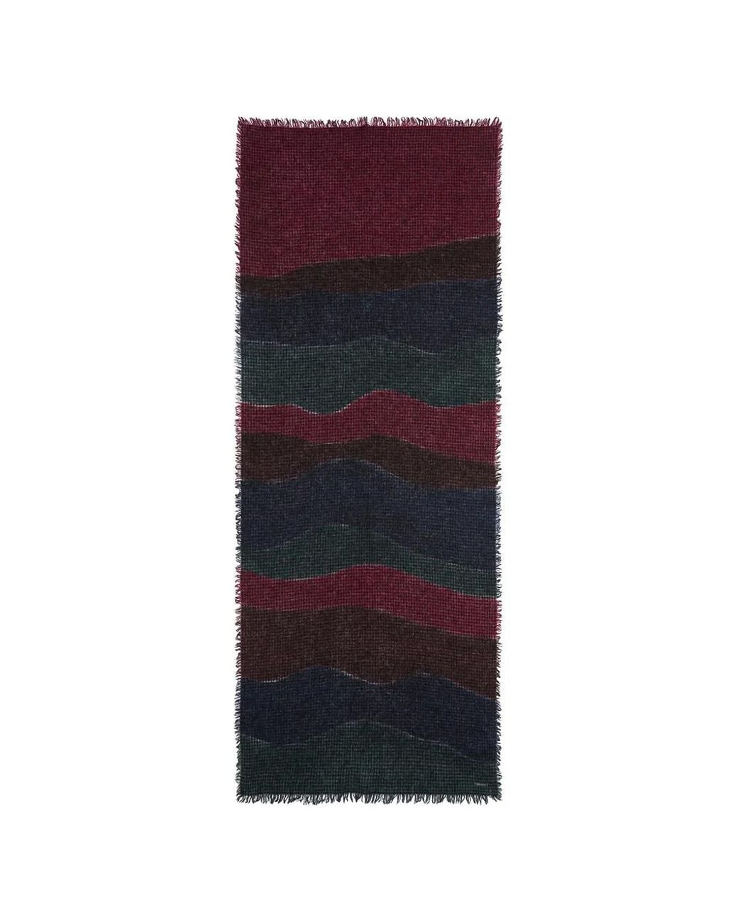 Faliero Sarti Purple Rio Houndstooth-Pattern Fringed Scarf