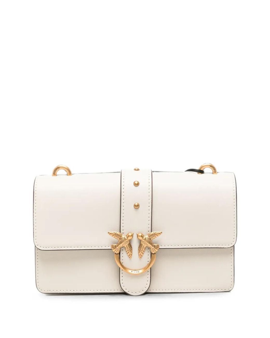 Pinko Natural Small Love Bag One Leather Shoulder Bag With New Buckle