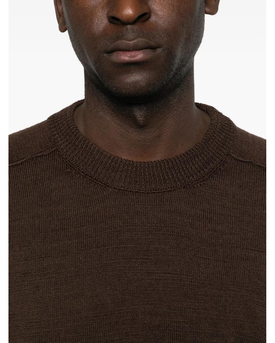 Atomo Factory Brown Crew-Neck Sweater for men