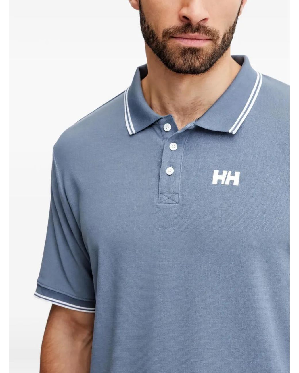 Helly Hansen Blue Logo-Print Polo Shirt for men