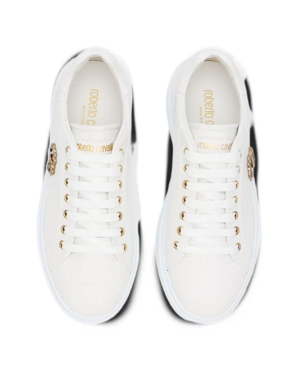 Roberto Cavalli White Baskets À Plaque Logo