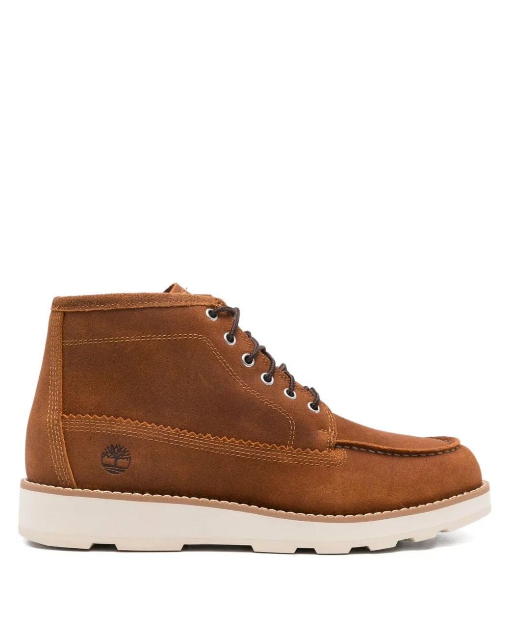 Timberland Brown High-Top Leather Sneakers for men