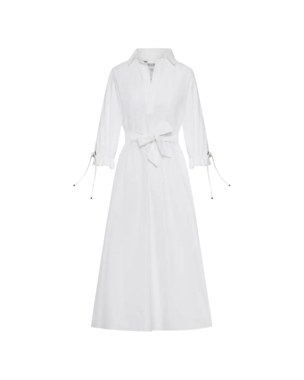 Max Mara White Cotton Midi Dress