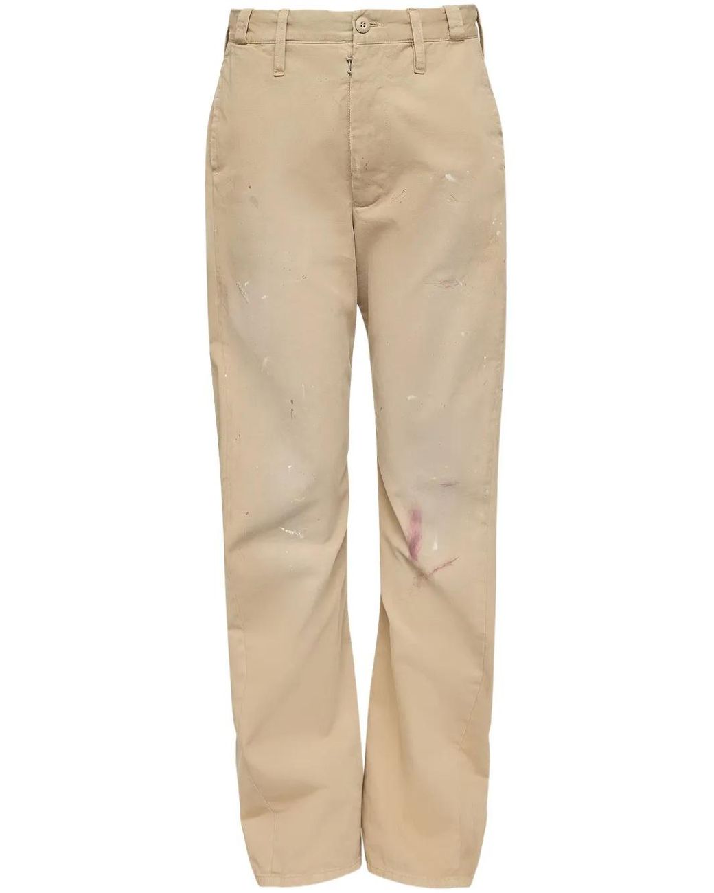 MM6 by Maison Margiela Natural Paint-Splatter Trousers