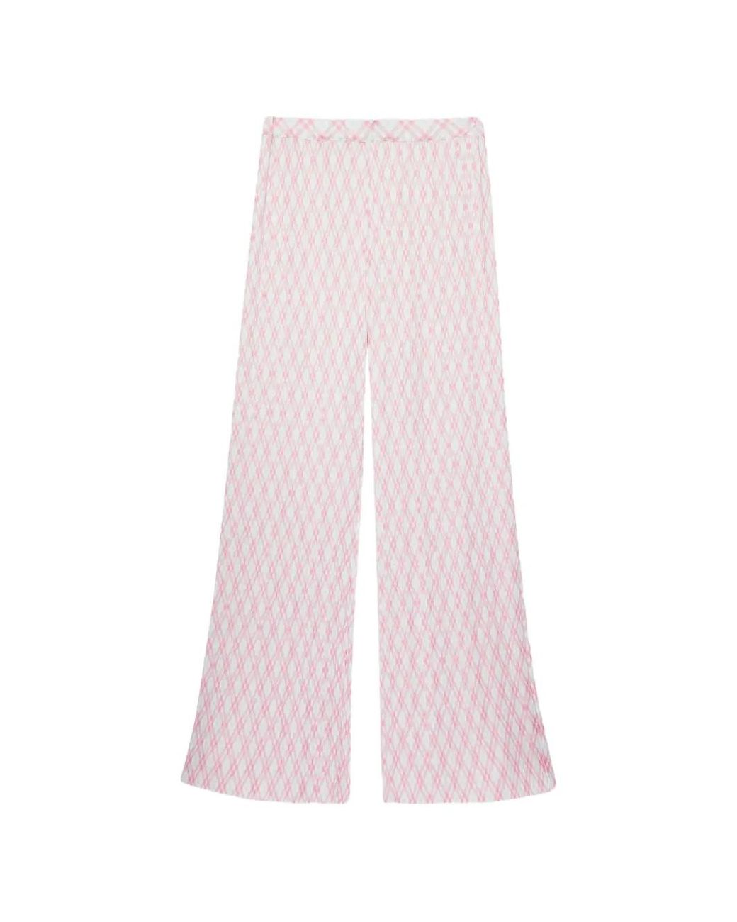 Pantalones A Cuadros Con Pinzas MSGM de color Pink