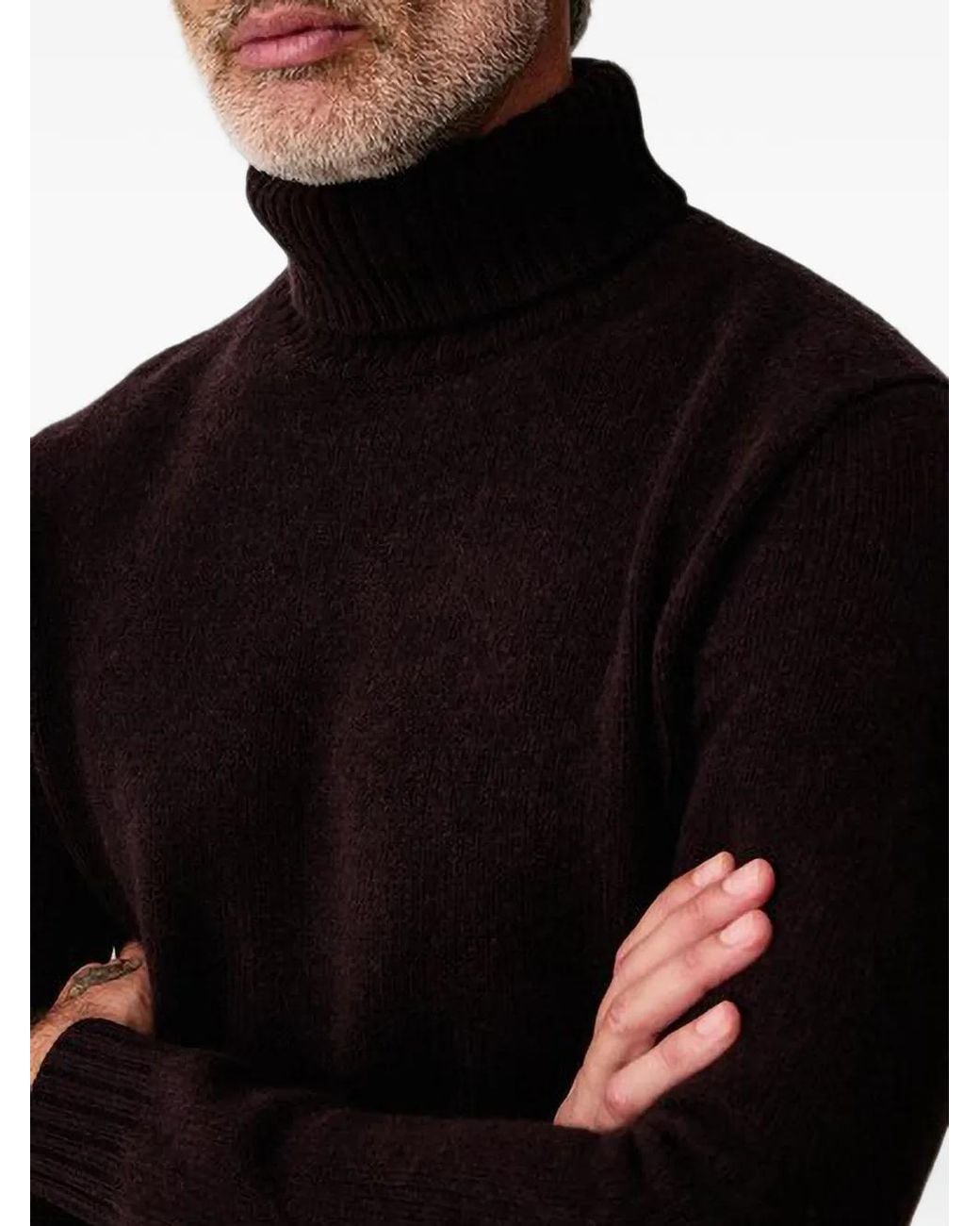 Joop! Black Roll-Neck Ribbed-Trim Sweater for men