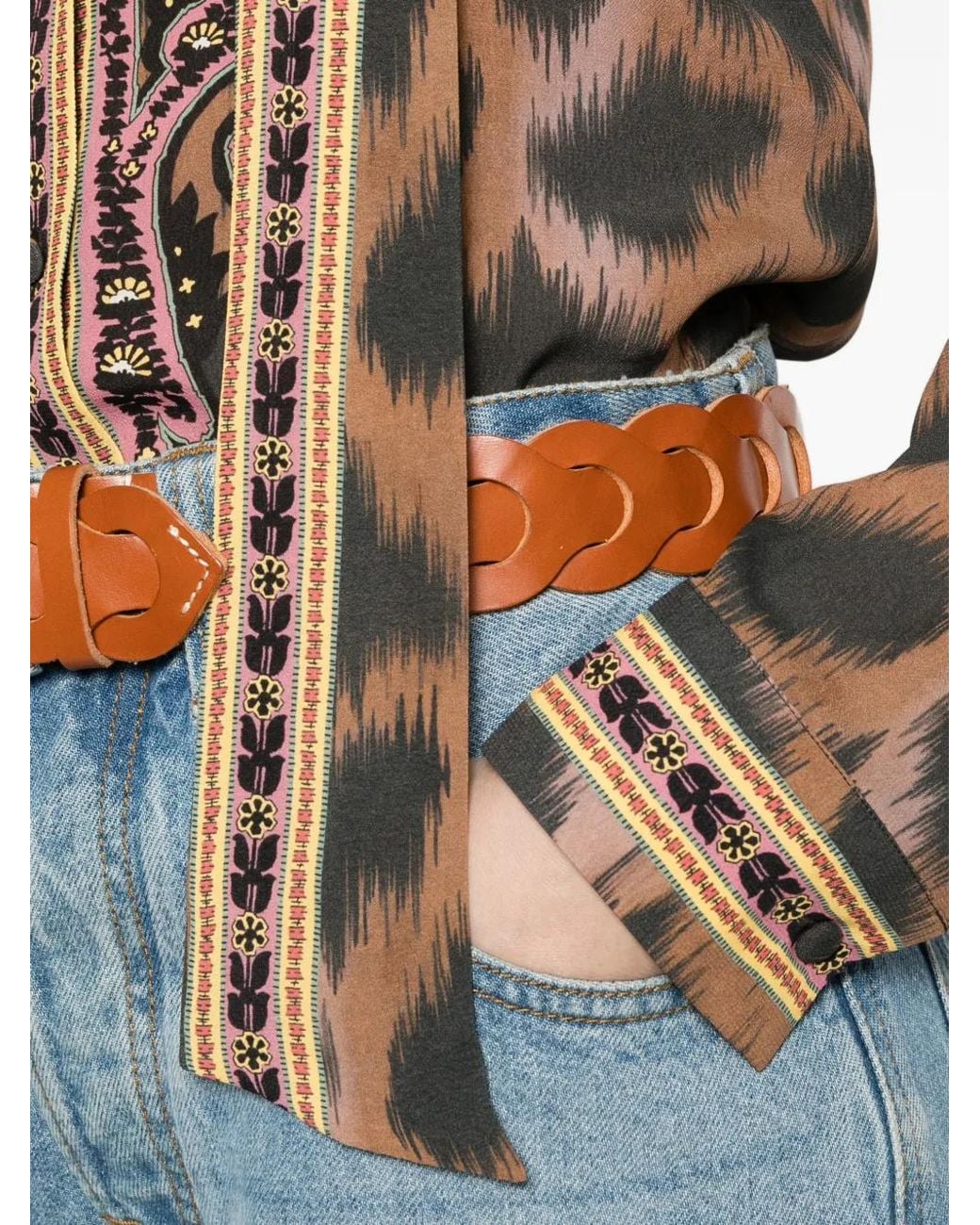 Etro Brown Animal-Pattern Blouse