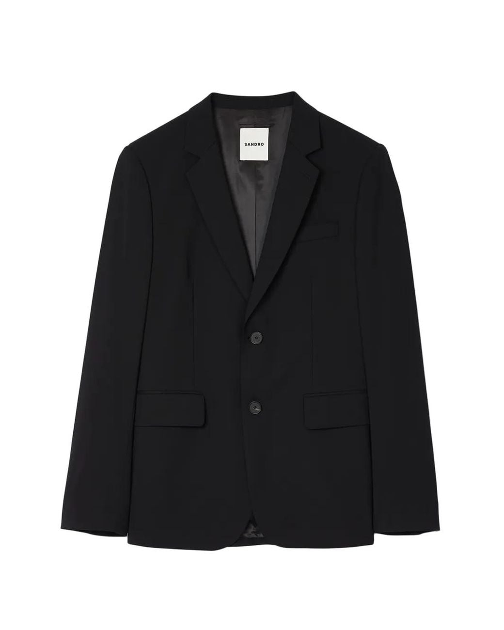 Sandro Black Virgin Wool Suit Jacket for men