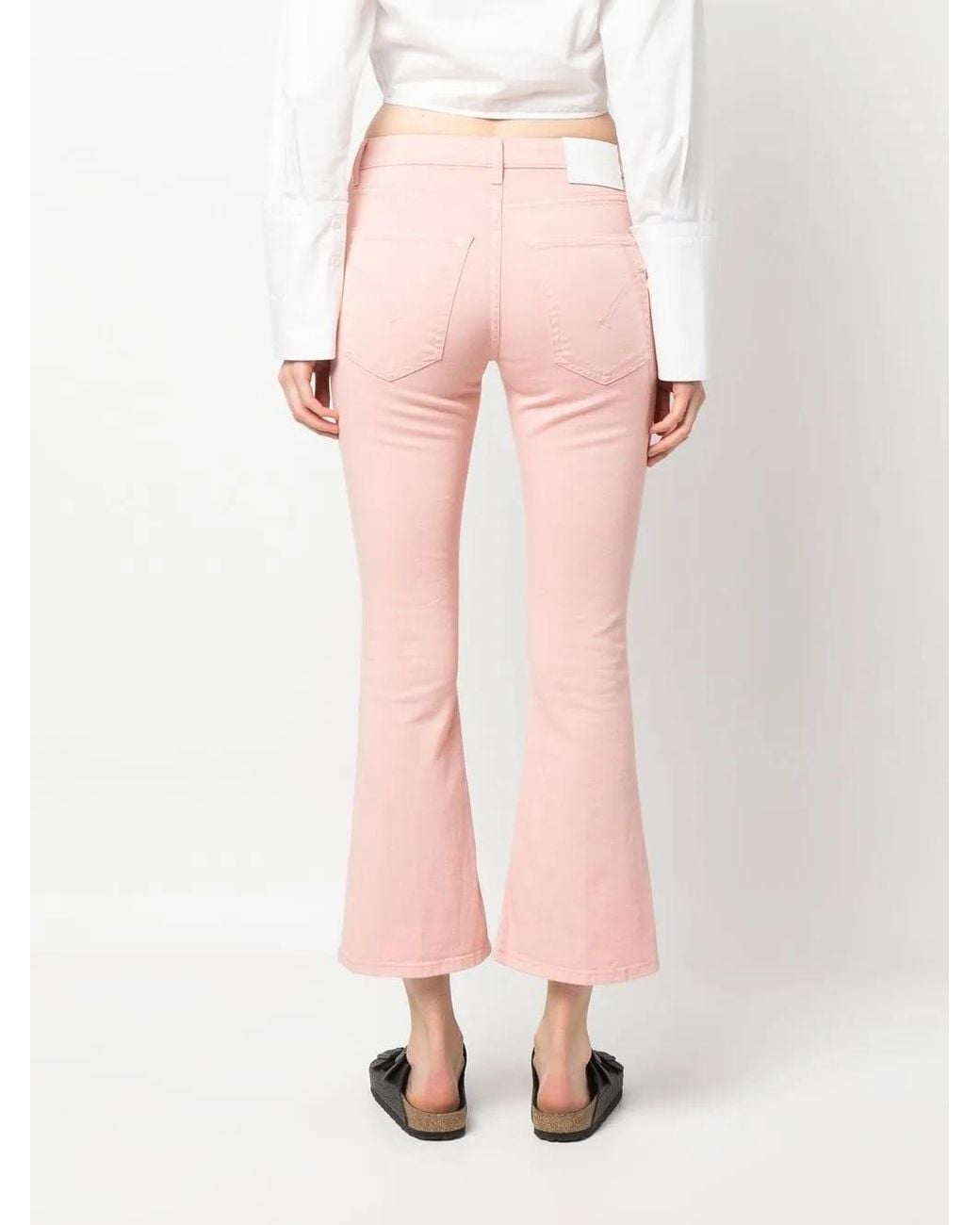 Dondup Pink Low-Rise Flared Trousers