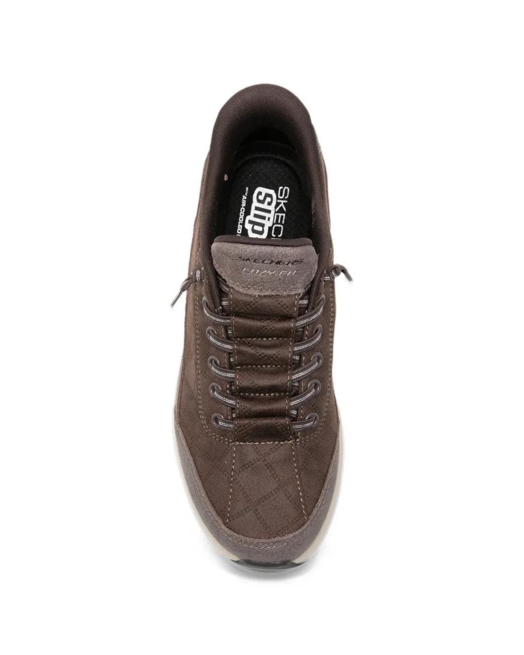 Skechers Brown Slip-Ins Quilted Leather Sneakers