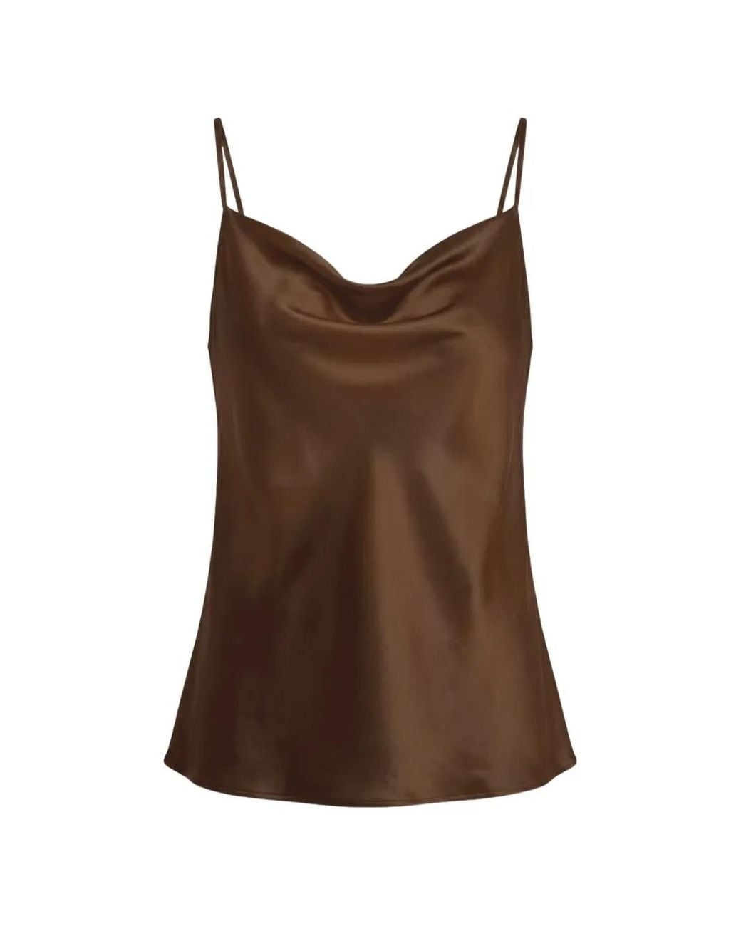 Cinq À Sept Brown Marta Cowl-Neck Silk Top