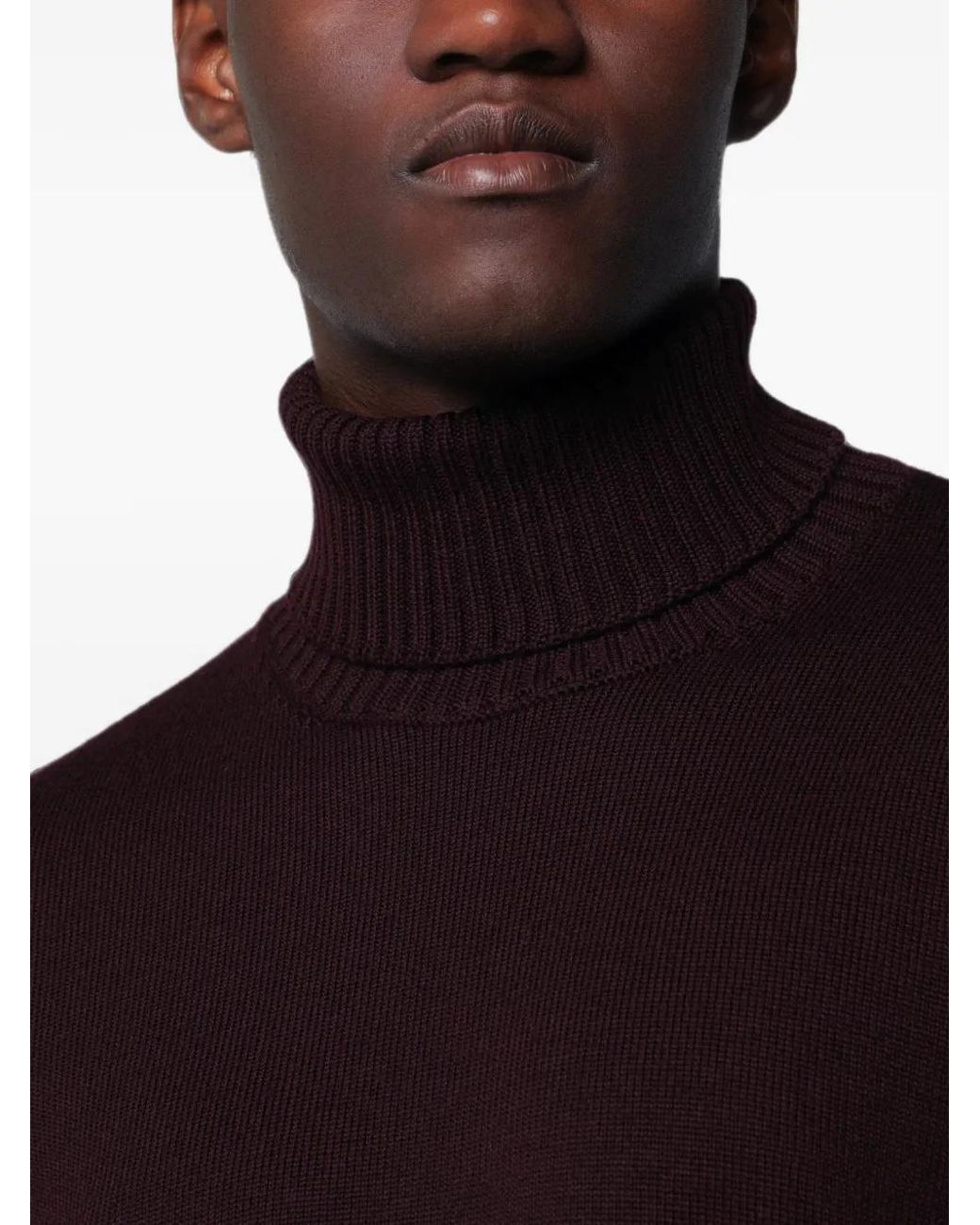 Drumohr Blue Roll-Neck Knitted Sweater for men