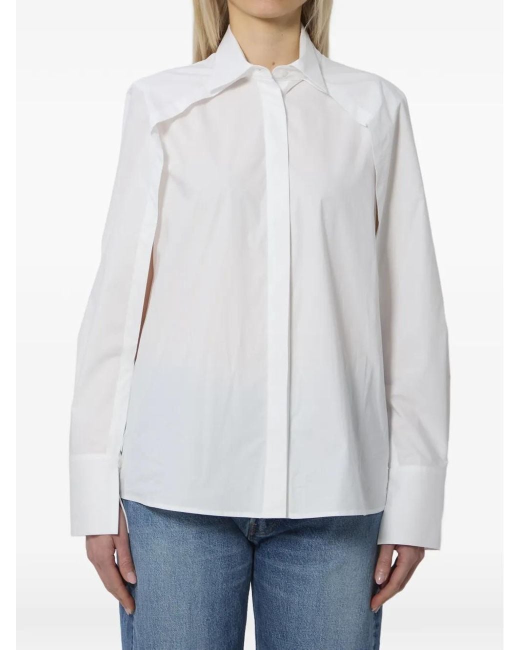 FEDERICA TOSI White Open-Sleeve Shirt