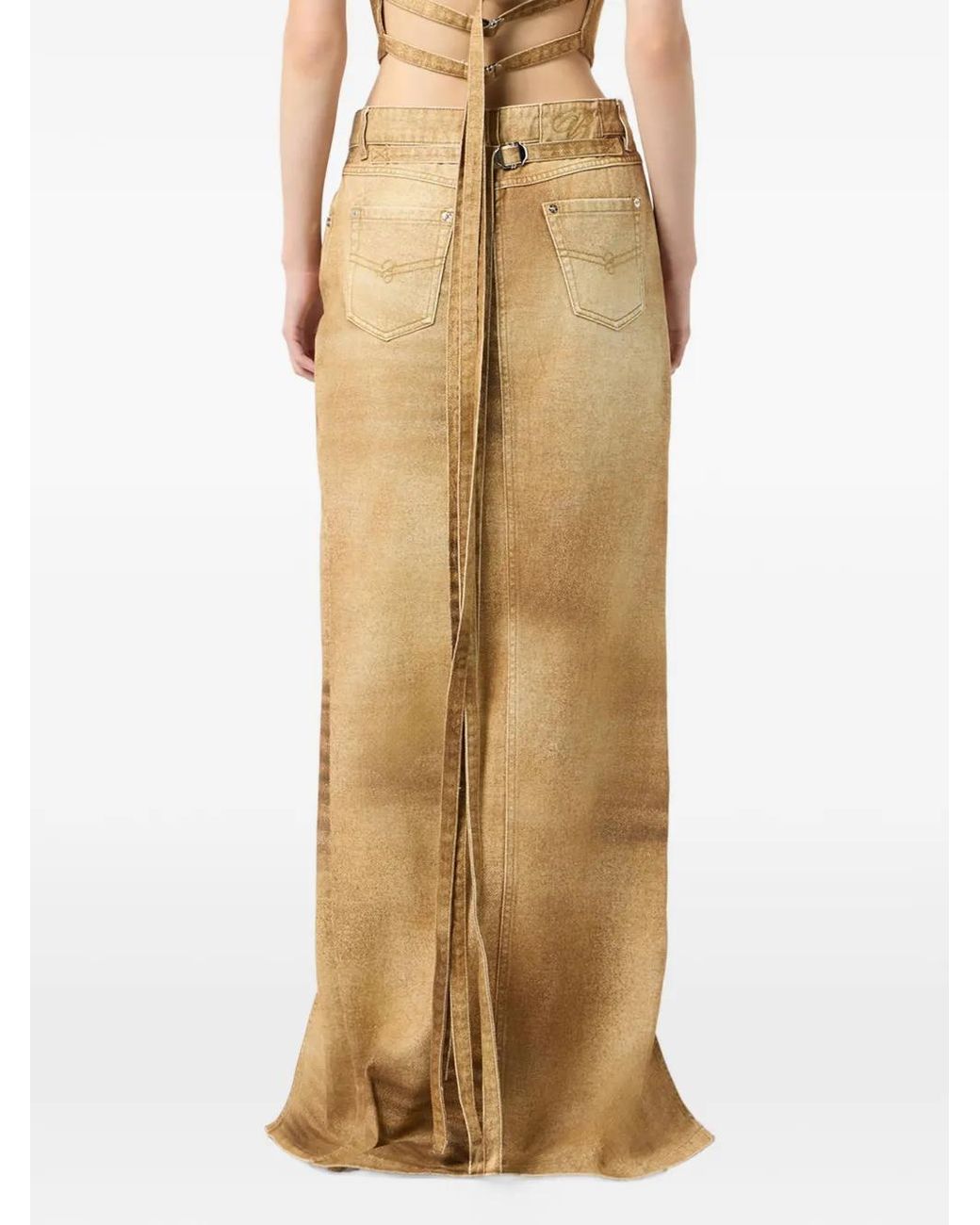 Blumarine Natural Printed Skirt