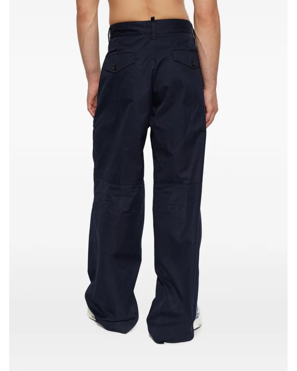 DSquared² Blue Panelled Wide-Leg Trousers for men