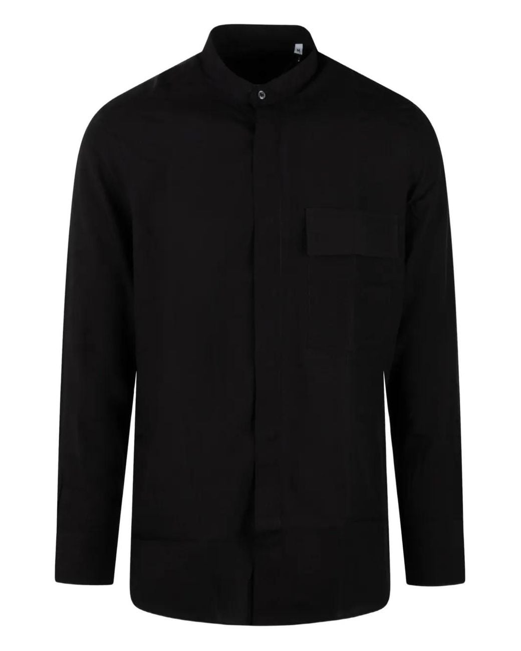 Low Brand Black Collarless Shirt for men