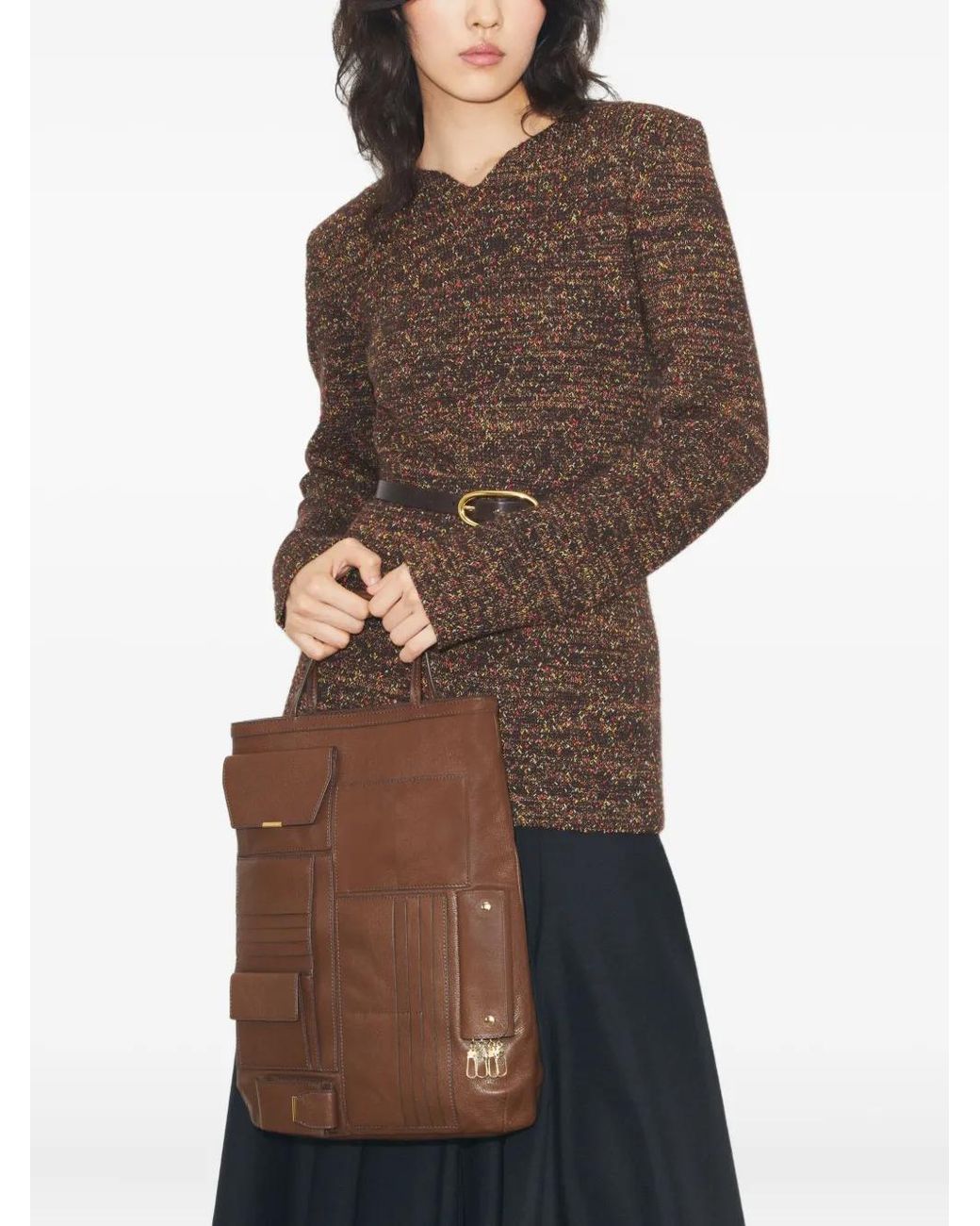 Tory Burch Brown Multi-Pocket Tote