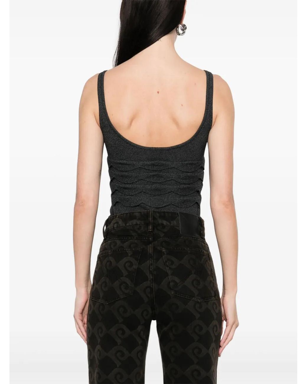 Nanushka Black Textured Knitted Bodysuit