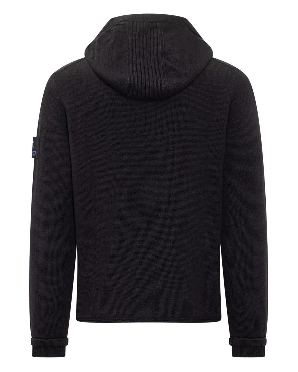 Premiata Blue Patch-Detail Wool Hoodie for men