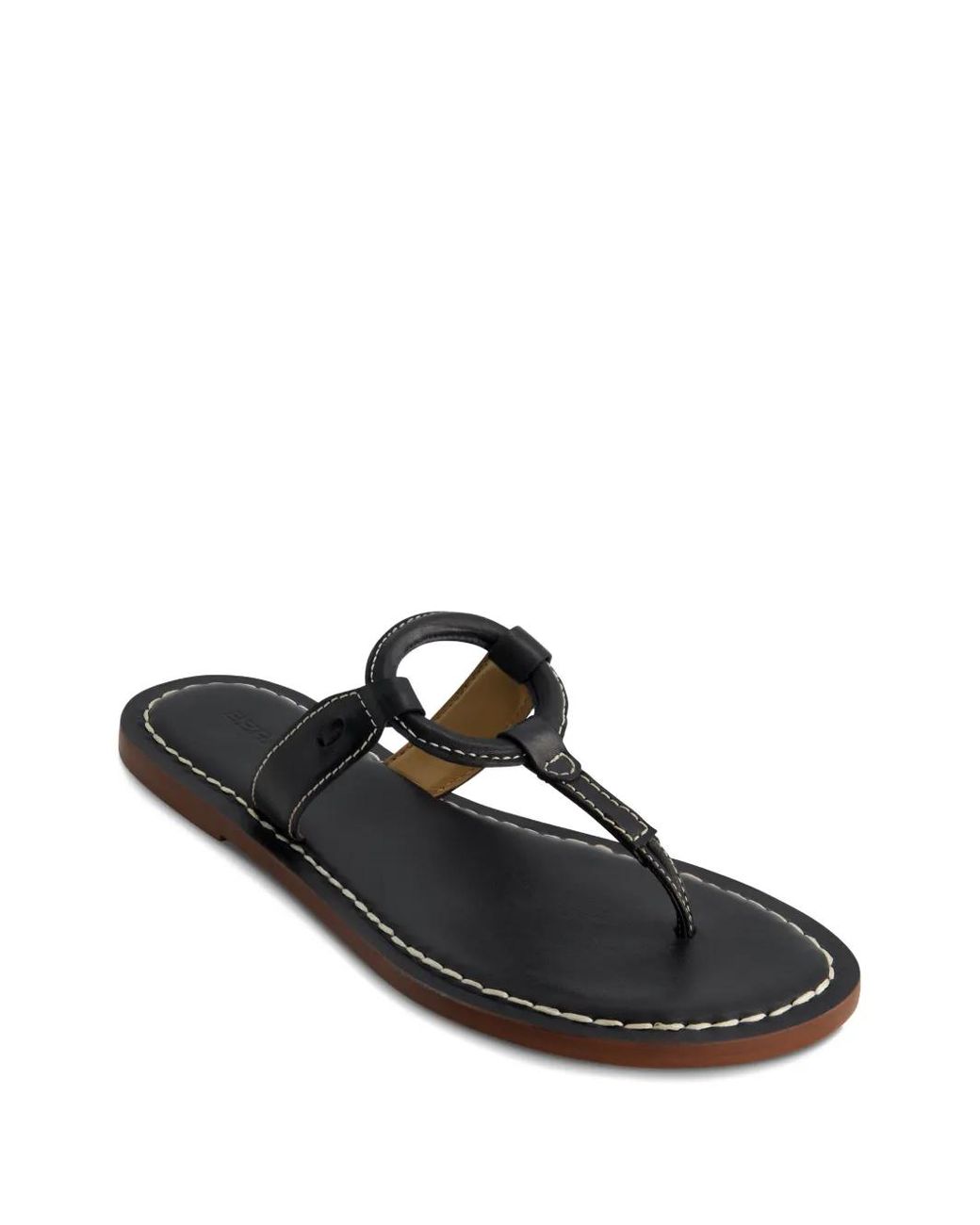 Bernardo Black Matrix Ring-Detail Sandals