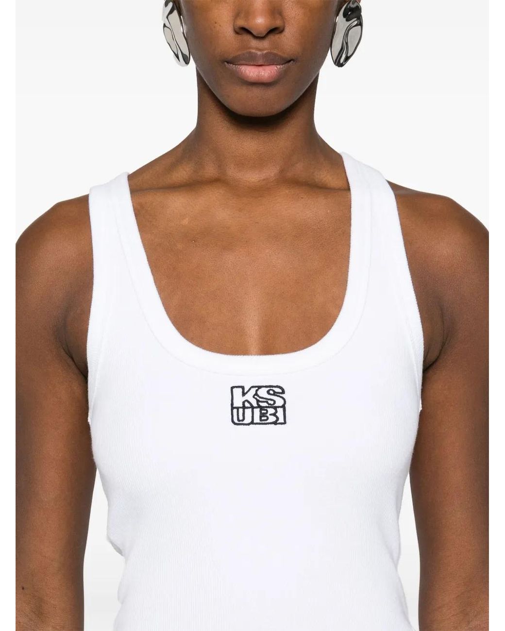 Ksubi White Stacked Origin Ribbed Tank Top