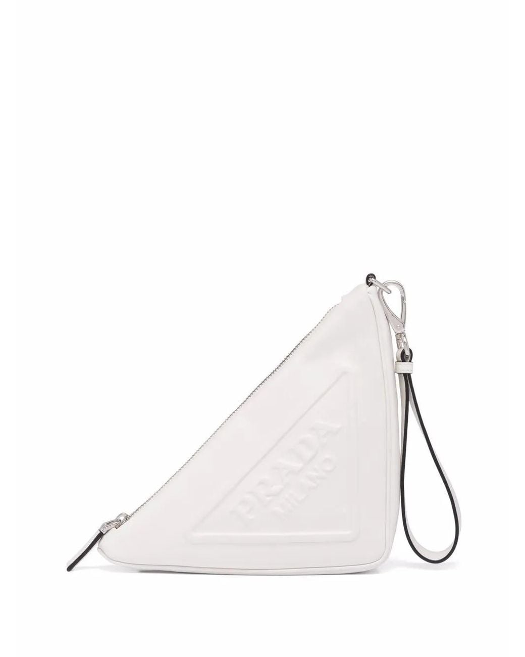 Prada Natural Leather Triangle Pouch