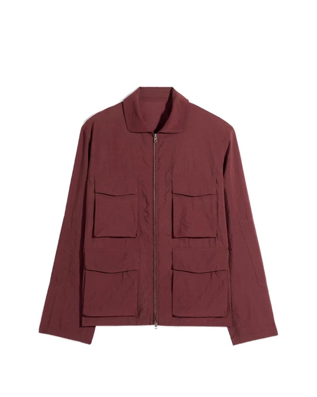 Lemaire Red Four-Pocket Zip-Up Long Sleeve Jacket for men
