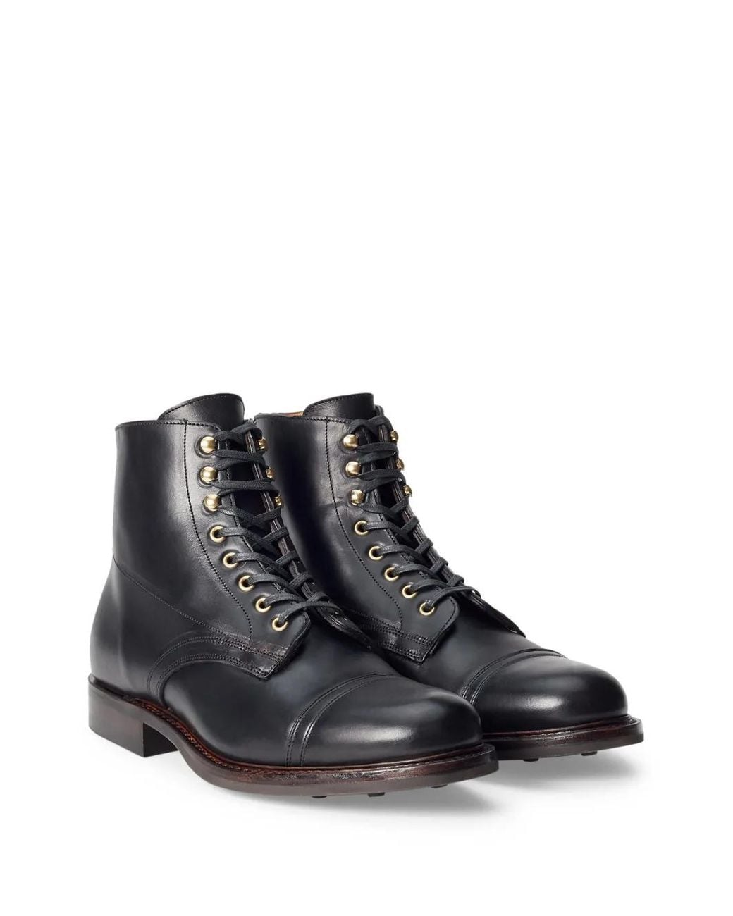 RRL Black Leather Boots for men