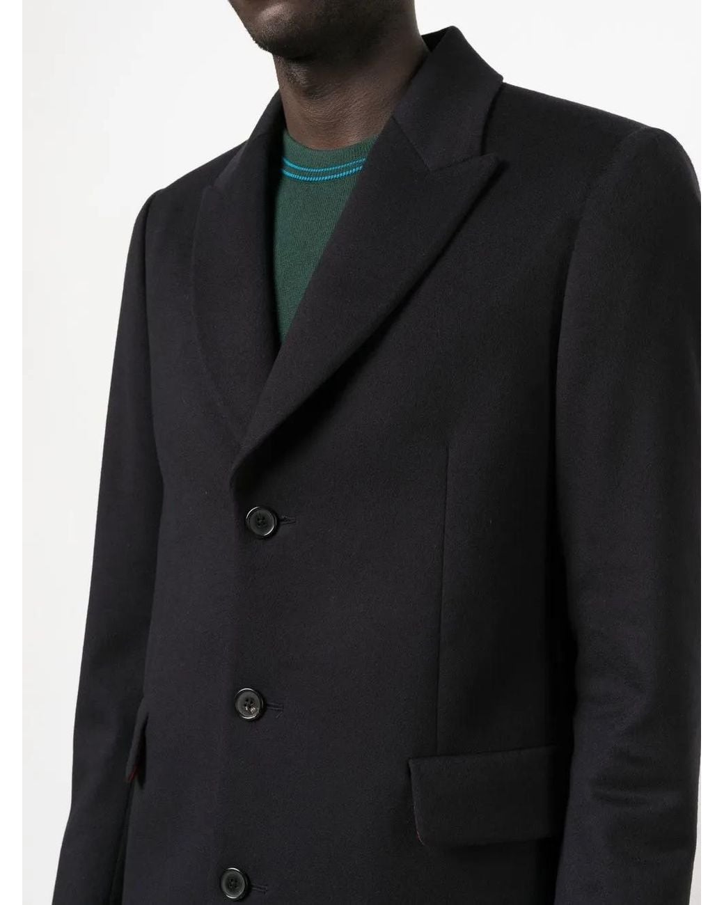 Paul Smith Black Wool Coat for men
