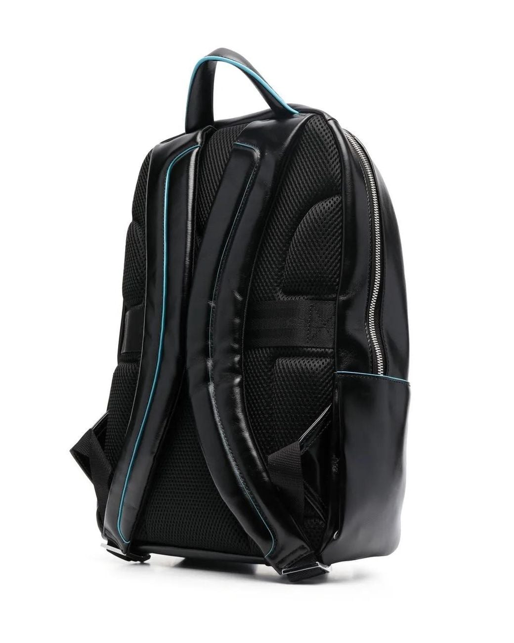 Piquadro Black Calf-Leather Two-Zip Backpack for men