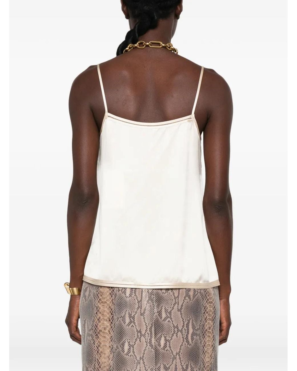 Joseph White Satin-Finish Spaghetti-Strap Top