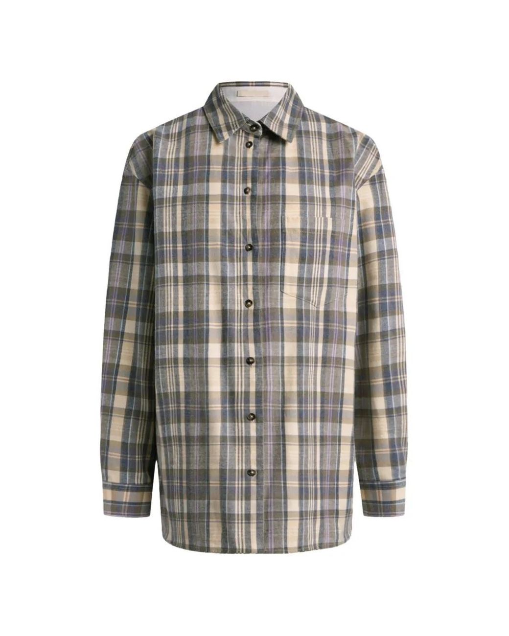 12 STOREEZ Gray Marilyn Check-Pattern Shirt