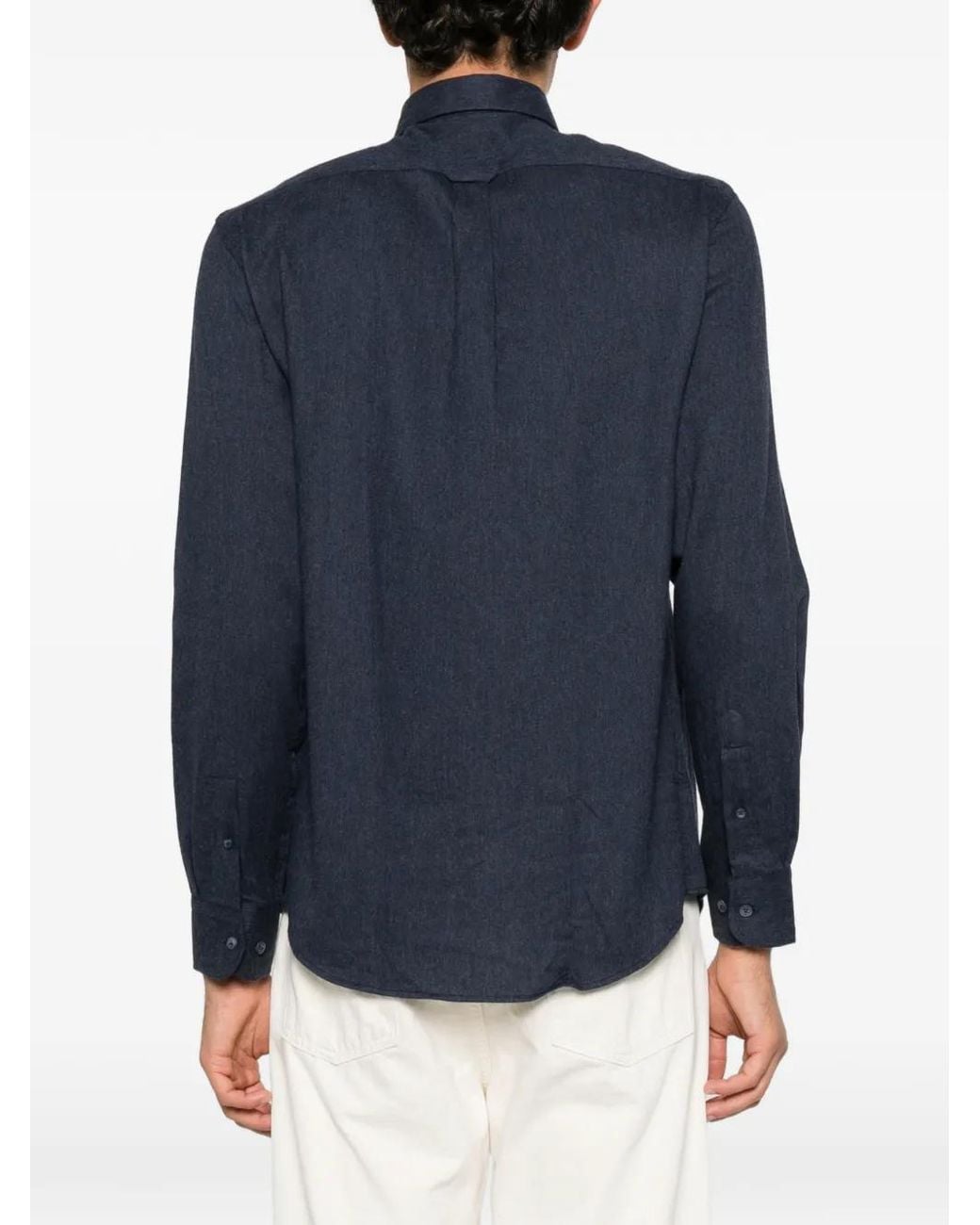 Alberto Gozzi Blue Button-Down Long-Sleeve Shirt for men