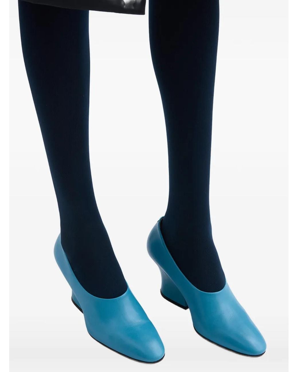 Jil Sander Blue Escarpins En Cuir