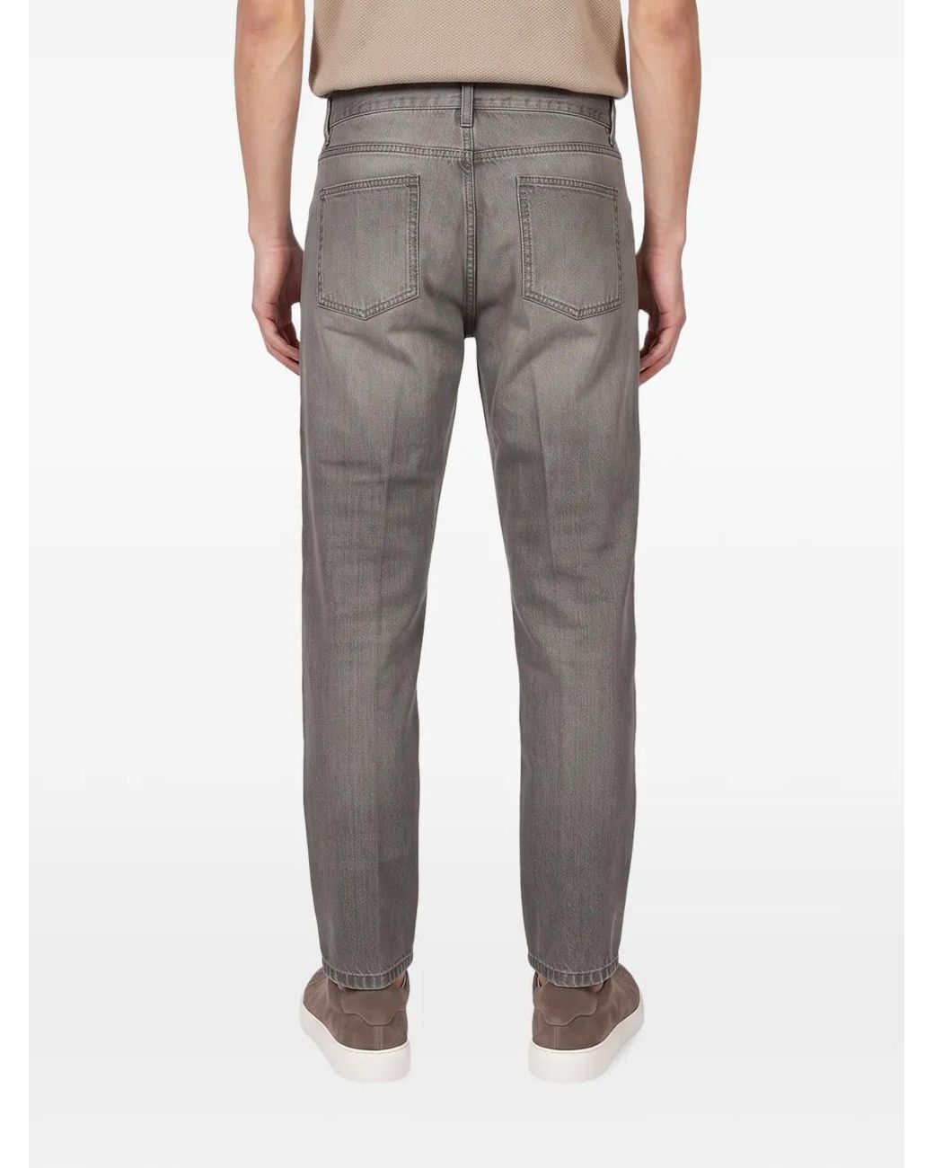 Lardini Gray Washed Slim-Fit Jeans for men