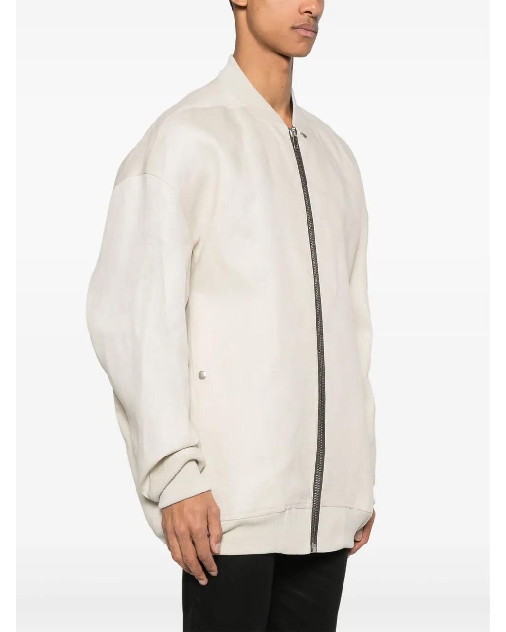 Rick Owens White Jumbo Flight Jacket for men
