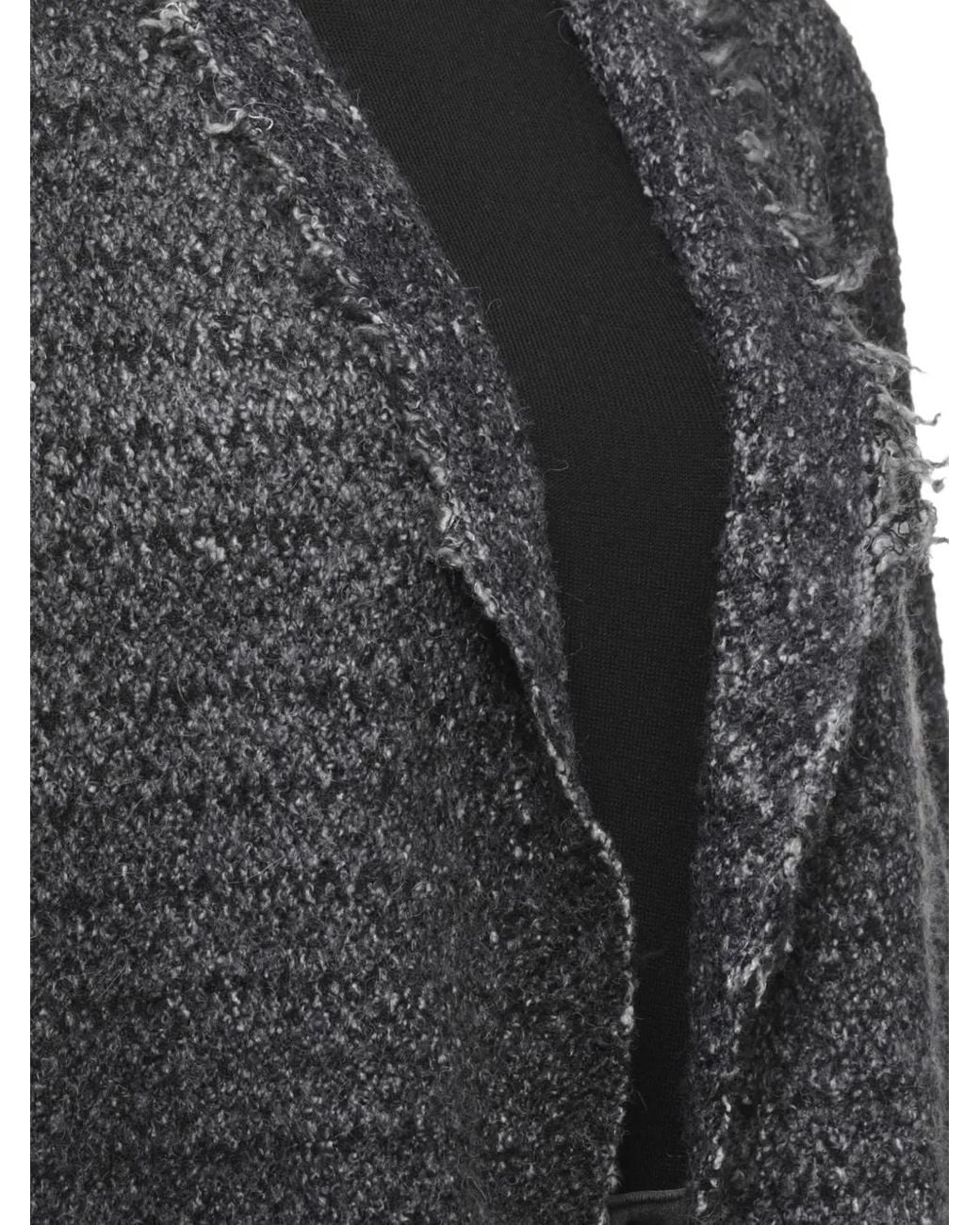 Avant Toi Black Raw-Edge Cardigan