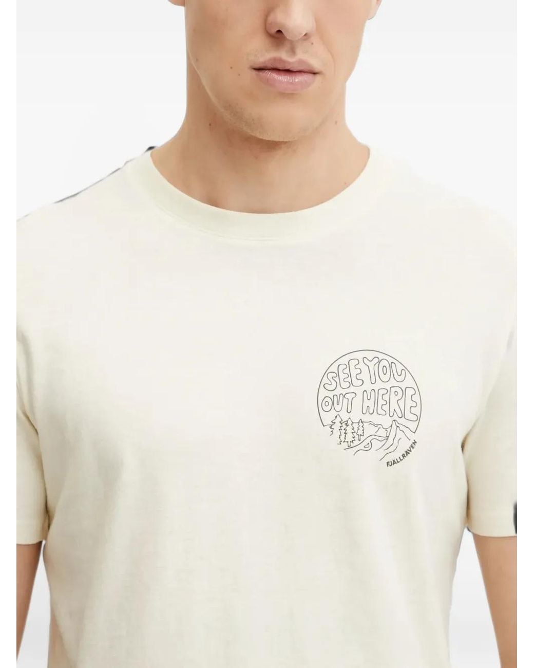 Fjallraven White Graphic T-Shirt for men