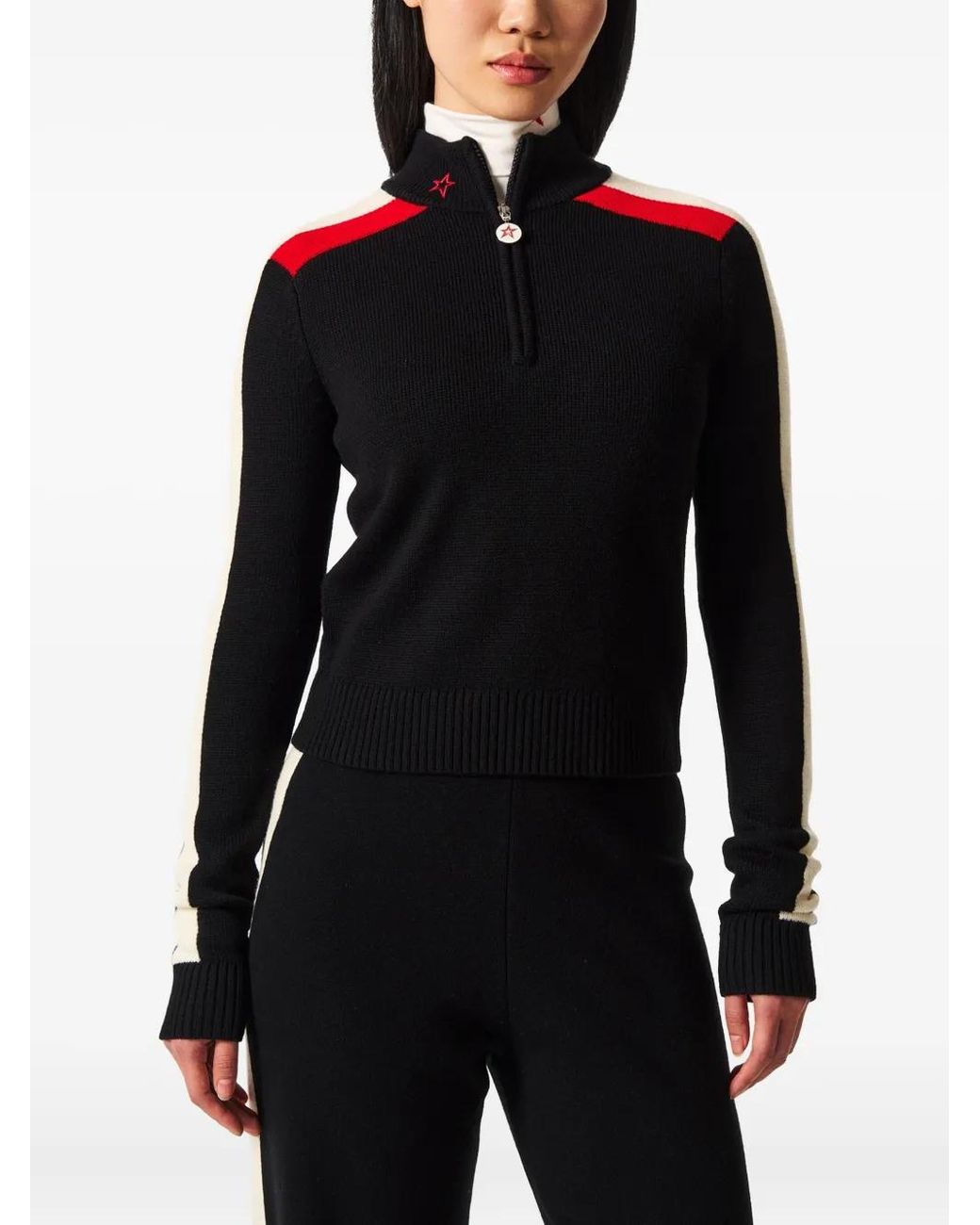 Perfect Moment Black Half-Zip Sweater