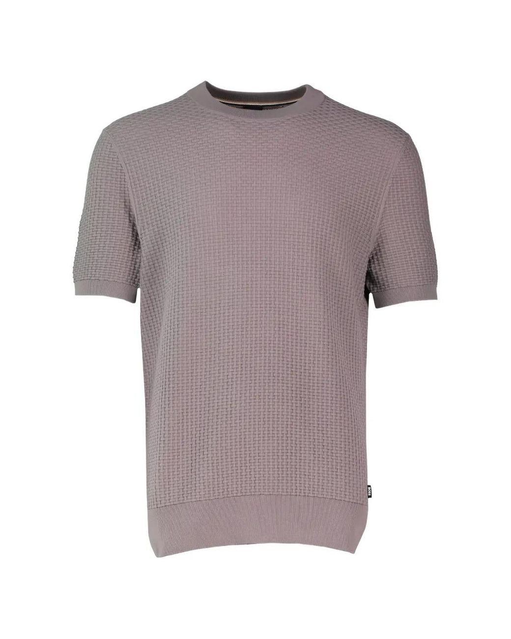 Boss Purple Crew-Neck T-Shirt for men